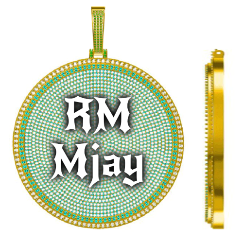 CUSTOM LETTER NECKLACE 3D BIG DISC