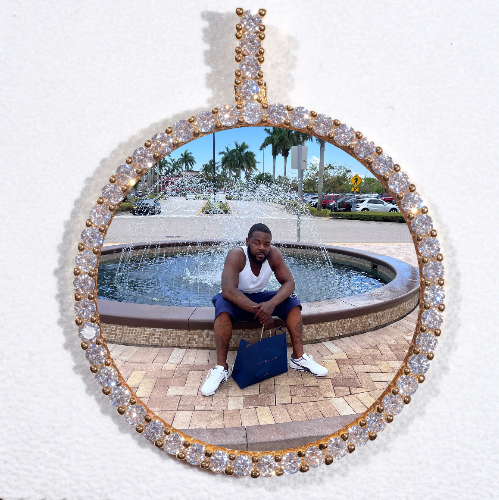 LARGE 3D CIRCLE CUSTOM PICTURE PENDANT