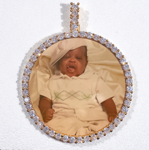LARGE 3D CIRCLE CUSTOM PICTURE PENDANT