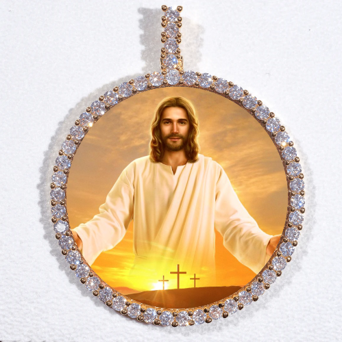 LARGE 3D CIRCLE CUSTOM PICTURE PENDANT