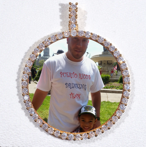 LARGE 3D CIRCLE CUSTOM PICTURE PENDANT
