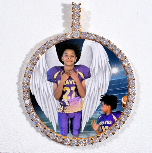 LARGE 3D CIRCLE CUSTOM PICTURE PENDANT
