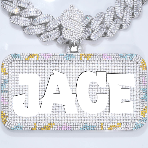 CUSTOM LETTER NECKLACE 3D COLORFUL SQUARE