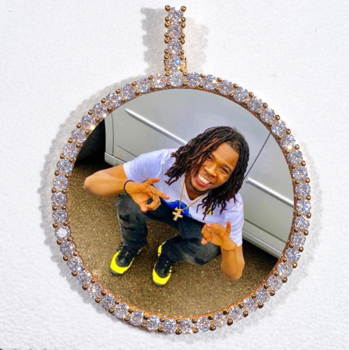 LARGE 3D CIRCLE CUSTOM PICTURE PENDANT