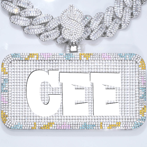 CUSTOM LETTER NECKLACE 3D COLORFUL SQUARE