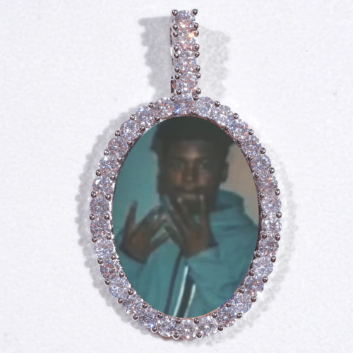 Large 3D Oval Custom Picture Pendant