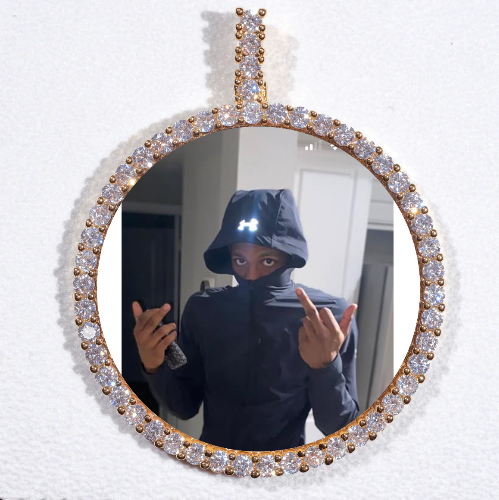 LARGE 3D CIRCLE CUSTOM PICTURE PENDANT