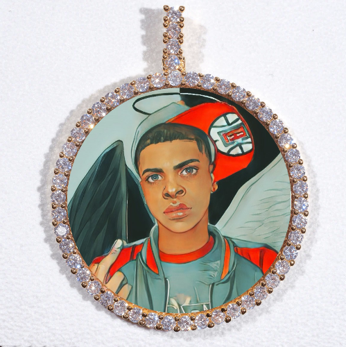 LARGE 3D CIRCLE CUSTOM PICTURE PENDANT