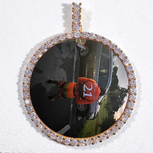 LARGE 3D CIRCLE CUSTOM PICTURE PENDANT