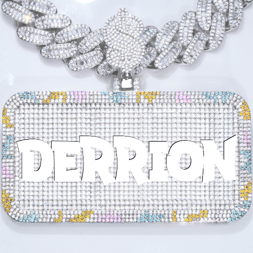 CUSTOM LETTER NECKLACE 3D COLORFUL SQUARE