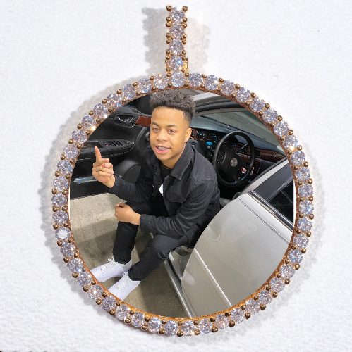 LARGE 3D CIRCLE CUSTOM PICTURE PENDANT