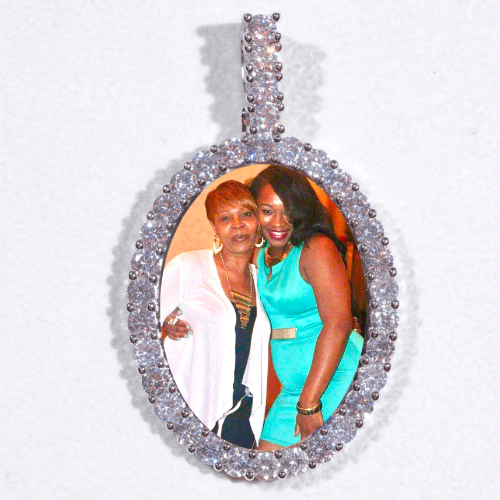 Large 3D Oval Custom Picture Pendant