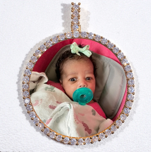 LARGE 3D CIRCLE CUSTOM PICTURE PENDANT