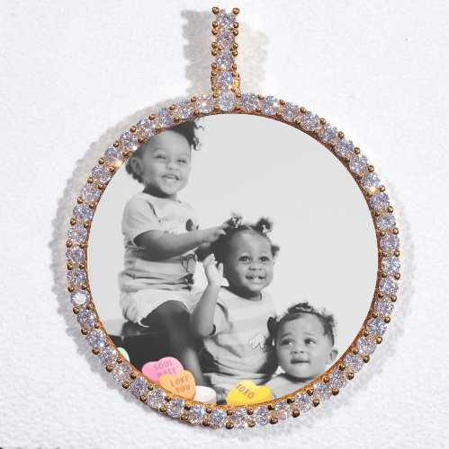 LARGE 3D CIRCLE CUSTOM PICTURE PENDANT