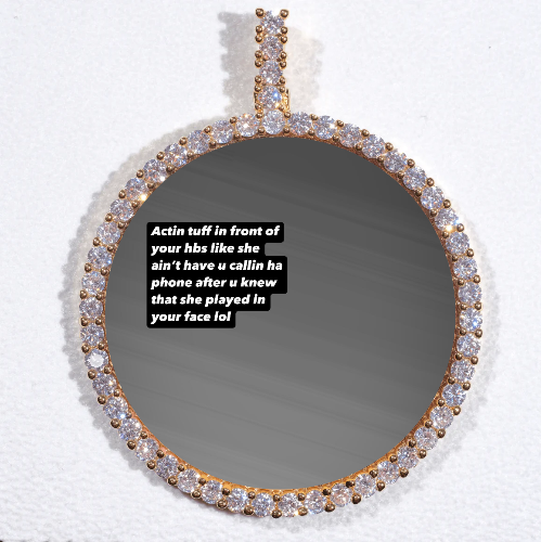 LARGE 3D CIRCLE CUSTOM PICTURE PENDANT
