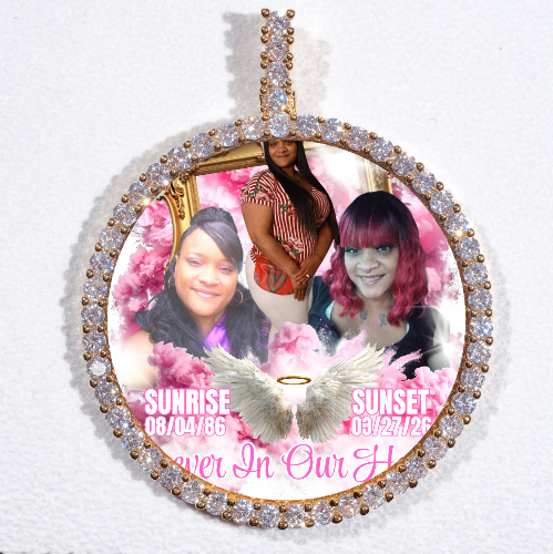 LARGE 3D CIRCLE CUSTOM PICTURE PENDANT