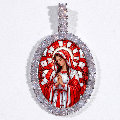 Large 3D Oval Custom Picture Pendant