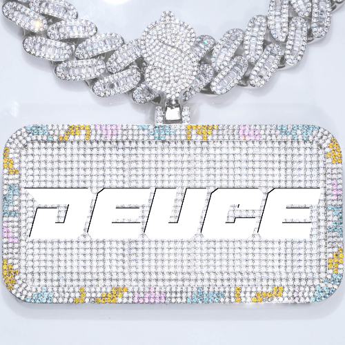 CUSTOM LETTER NECKLACE 3D COLORFUL SQUARE