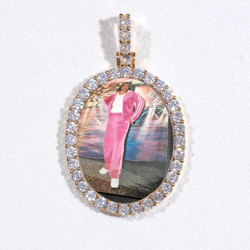 3D Oval Custom Picture Pendant