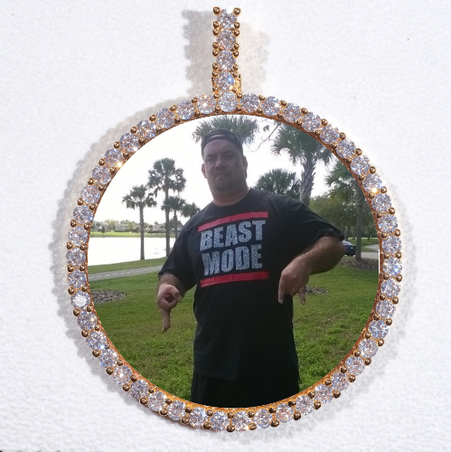 LARGE 3D CIRCLE CUSTOM PICTURE PENDANT