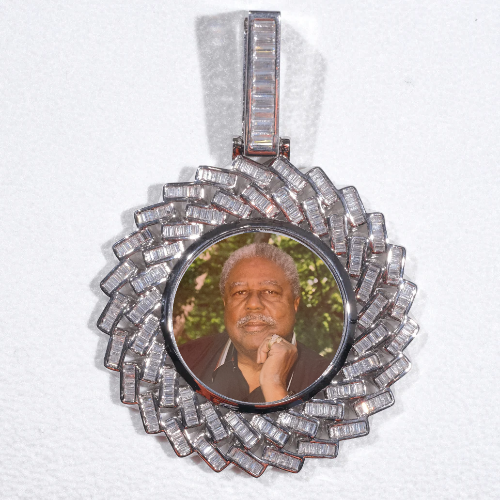 Large 3D Baguette Custom Picture Pendant