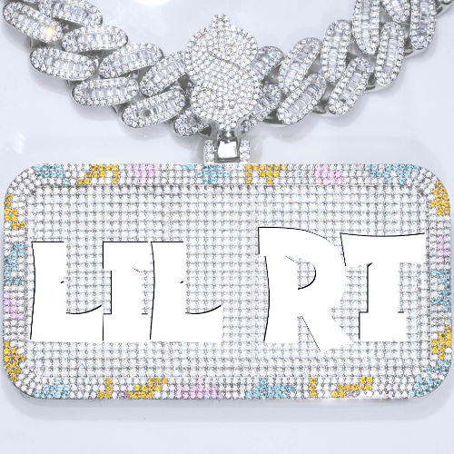 CUSTOM LETTER NECKLACE 3D COLORFUL SQUARE