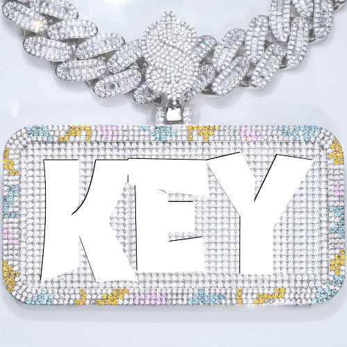 CUSTOM LETTER NECKLACE 3D COLORFUL SQUARE