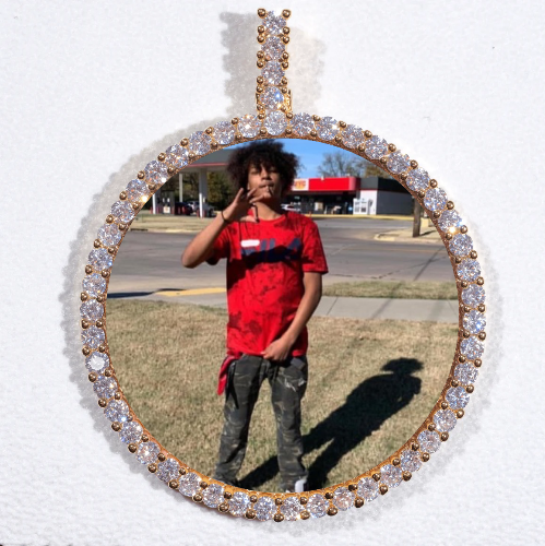 LARGE 3D CIRCLE CUSTOM PICTURE PENDANT