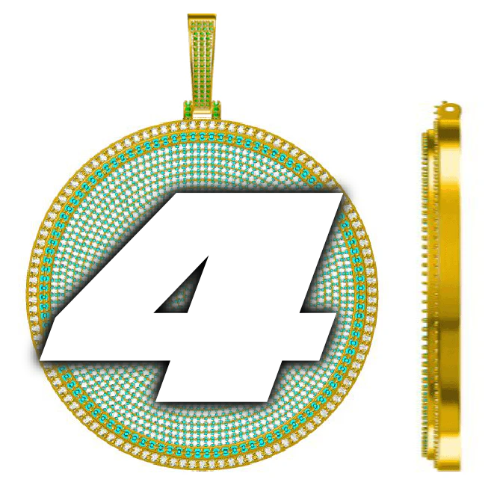 CUSTOM LETTER NECKLACE 3D BIG DISC