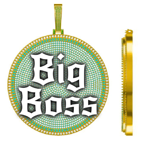 CUSTOM LETTER NECKLACE 3D BIG DISC