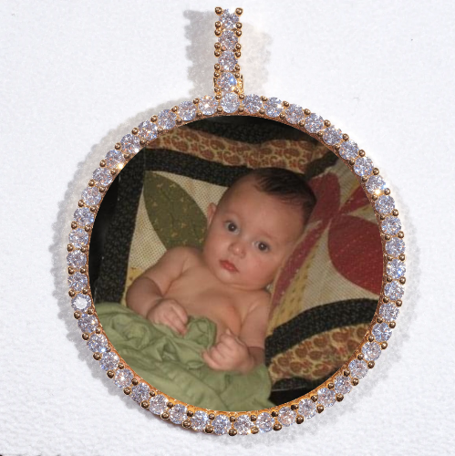LARGE 3D CIRCLE CUSTOM PICTURE PENDANT