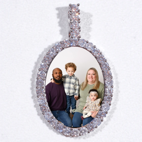 Large 3D Oval Custom Picture Pendant