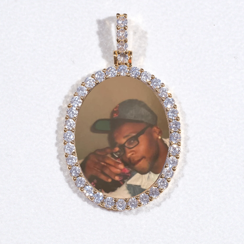 3D Oval Custom Picture Pendant