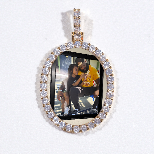 3D Oval Custom Picture Pendant