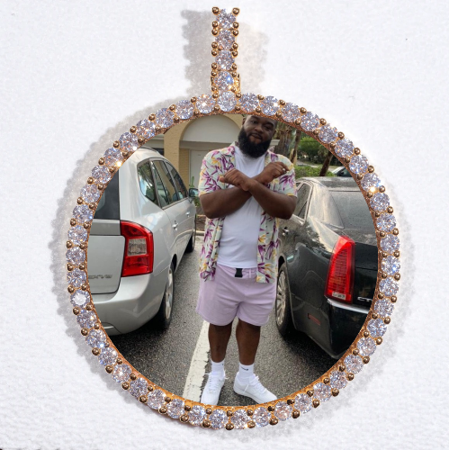 LARGE 3D CIRCLE CUSTOM PICTURE PENDANT