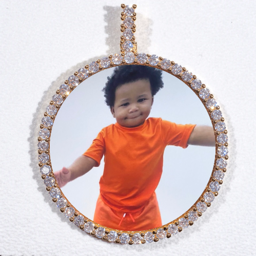 LARGE 3D CIRCLE CUSTOM PICTURE PENDANT