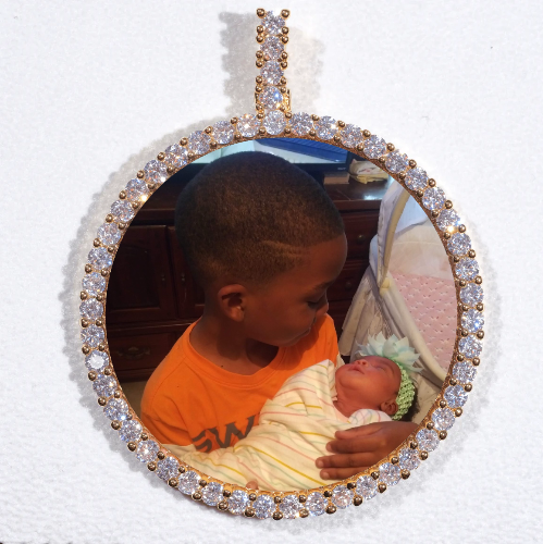 LARGE 3D CIRCLE CUSTOM PICTURE PENDANT