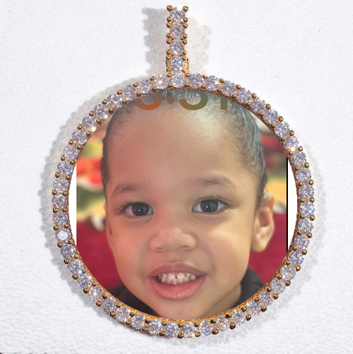 LARGE 3D CIRCLE CUSTOM PICTURE PENDANT