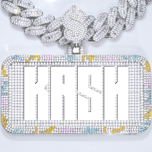 CUSTOM LETTER NECKLACE 3D COLORFUL SQUARE