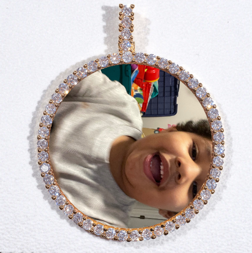 LARGE 3D CIRCLE CUSTOM PICTURE PENDANT