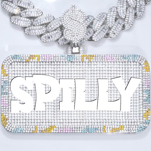 CUSTOM LETTER NECKLACE 3D COLORFUL SQUARE