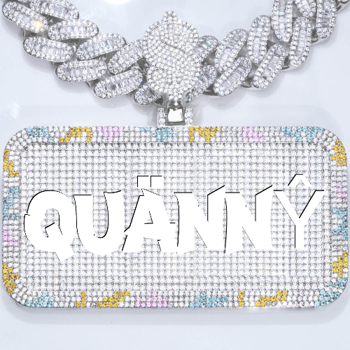 CUSTOM LETTER NECKLACE 3D COLORFUL SQUARE