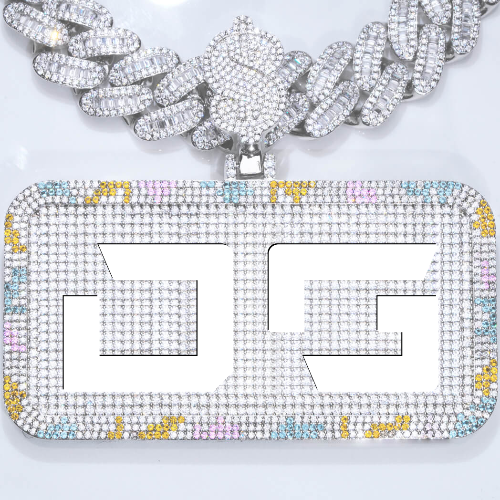 CUSTOM LETTER NECKLACE 3D COLORFUL SQUARE