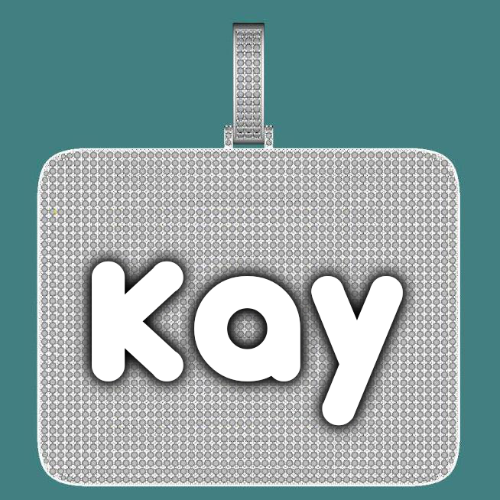 CUSTOM LETTER NECKLACE 3D BIG SQUARE
