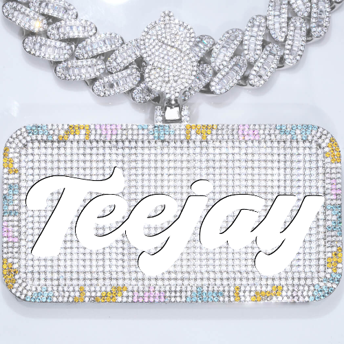 CUSTOM LETTER NECKLACE 3D COLORFUL SQUARE