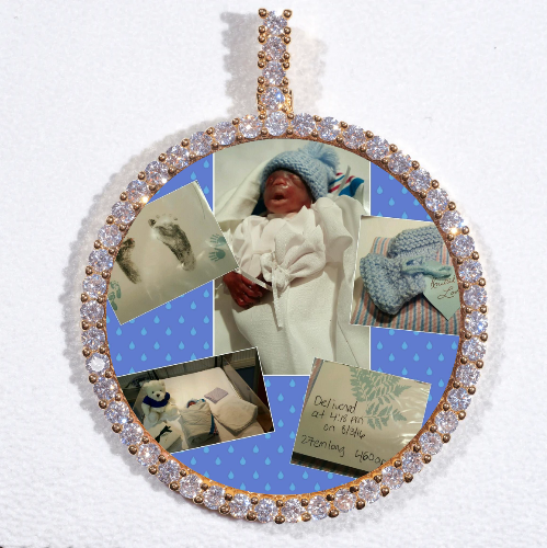 LARGE 3D CIRCLE CUSTOM PICTURE PENDANT