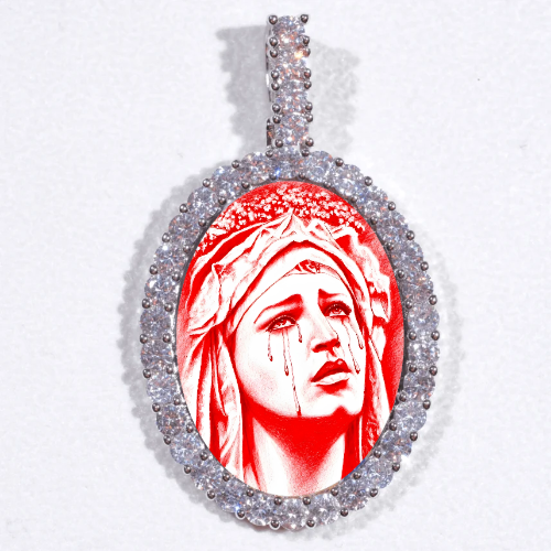Large 3D Oval Custom Picture Pendant