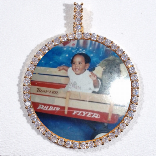 LARGE 3D CIRCLE CUSTOM PICTURE PENDANT