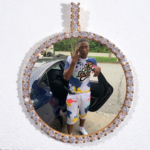 LARGE 3D CIRCLE CUSTOM PICTURE PENDANT