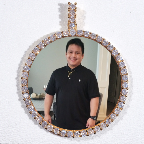 LARGE 3D CIRCLE CUSTOM PICTURE PENDANT